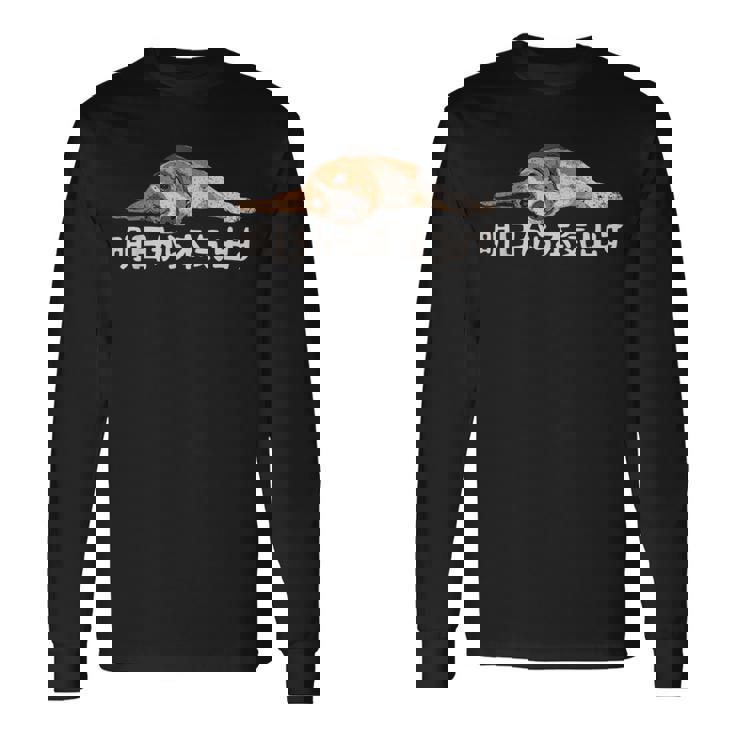 明日から本気出す ・ビーグルス ビーグル犬 面白い ビーグル愛好家に 長袖Tシャツ