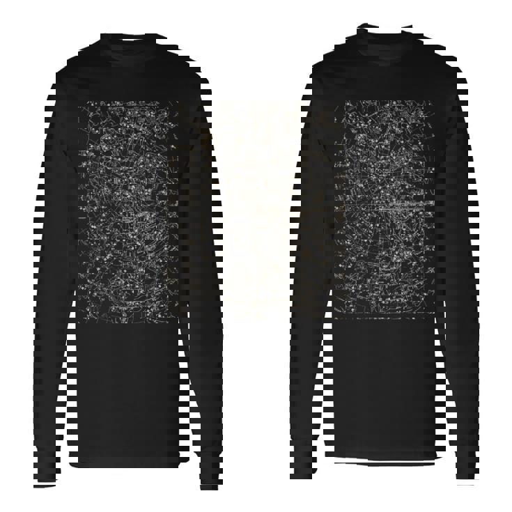 星座地図 天文学 占星術 長袖Tシャツ