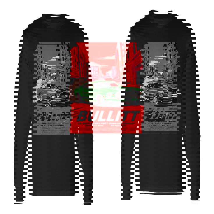 映画 ブリット マッスルカー イラスト 長袖Tシャツ ギフトのアイデア