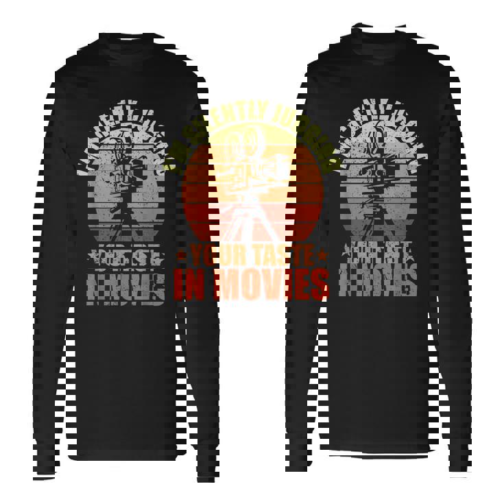 映画で味を判断する 映画ファン 映画 シネマ 長袖Tシャツ