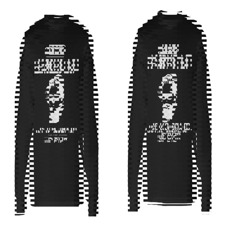 最高の父親にはヒゲがある 長袖Tシャツ