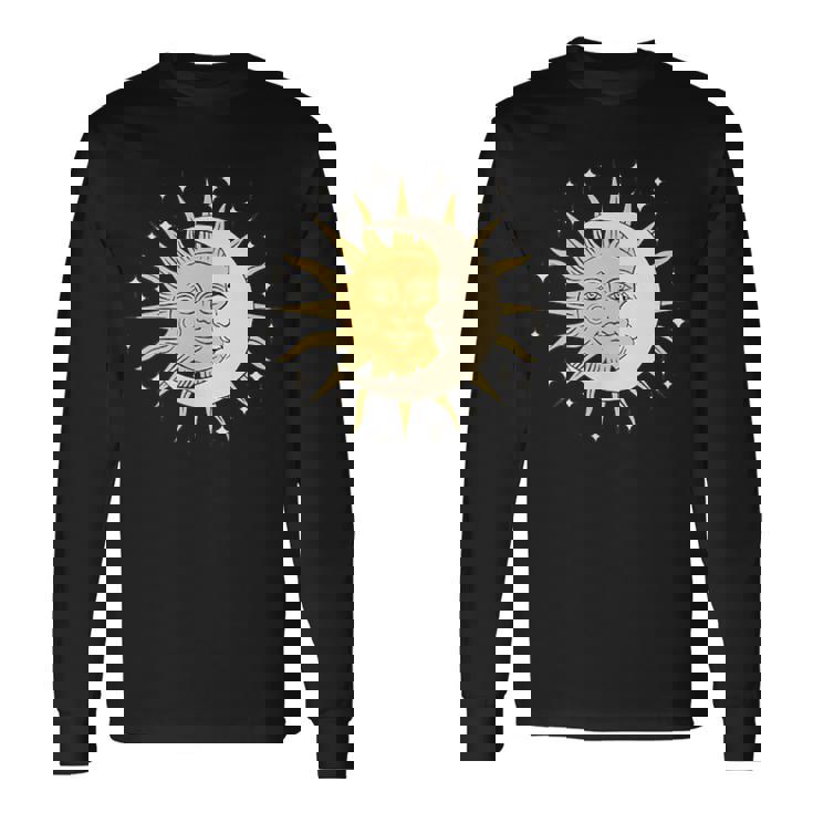 月 太陽 美的 神秘的 長袖Tシャツ