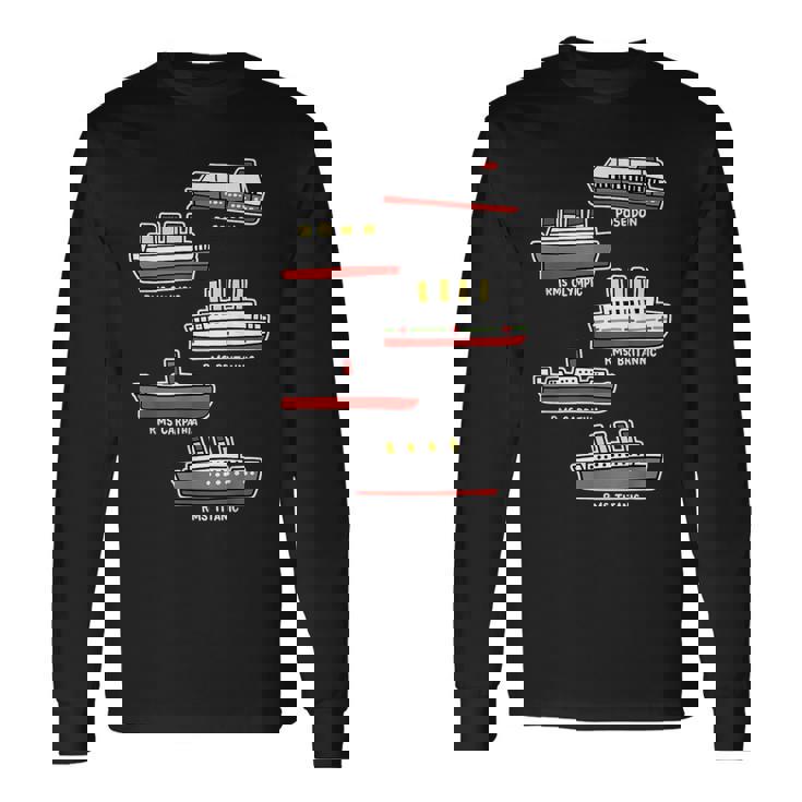 有名なクルーズ船 Rms タイタニック ブリタニック ポセイドン カルパチア 長袖Tシャツ