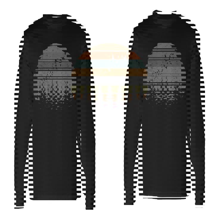 木 屋外 自然 鳥 レトロ 森 長袖Tシャツ