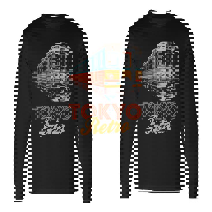 東京 レトロ 電車 日本 ヴィンテージ 列車 旅行 お土産 長袖Tシャツ