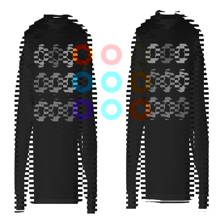 東京の地下鉄 カラー 色 マーク 丸【電車ファン】鉄道【変なtシャツ屋さん】メトロ 面白い ポップ 長袖Tシャツ