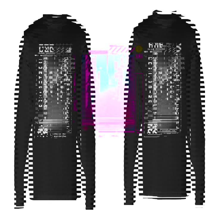 東京サイバーパンク ヴェイパーウェーブ 日本のレトロな雰囲気の美学 長袖Tシャツ