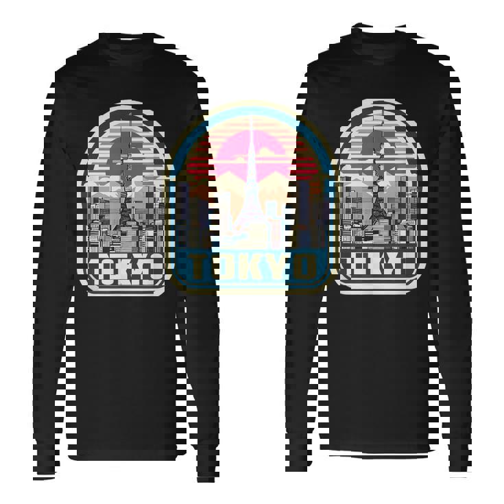 東京シティスカイライン ヴィンテージ 日本土産 レトロカラー 長袖Tシャツ