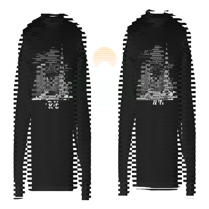 東京スカイライン 日本 富士山 ランドマーク 東京タワー お土産 長袖Tシャツ