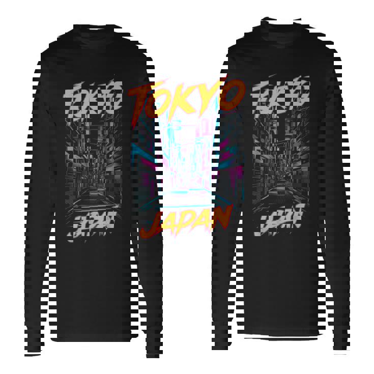 東京都 日本 アニメ スタイル 美的 芸術 アジアン 日本 長袖Tシャツ