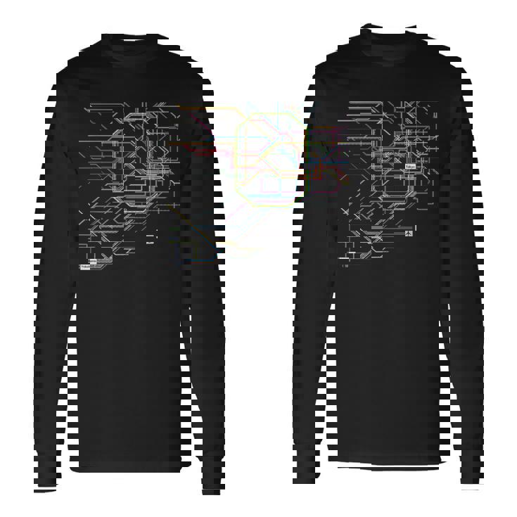 東京電車線路チャートユニセックス親子ペア 長袖Tシャツ