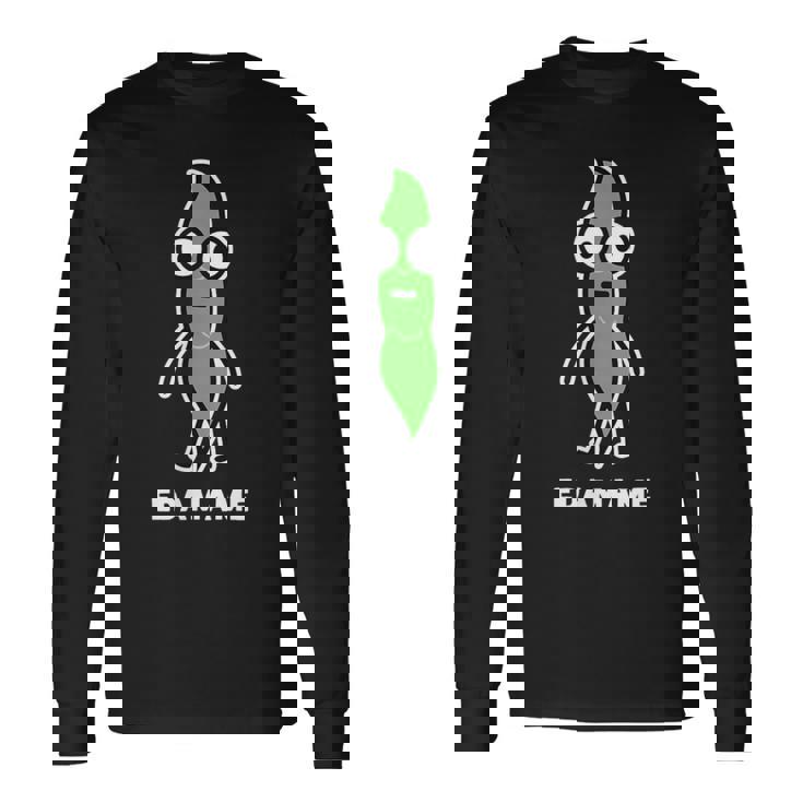 枝豆 えだまめ 顔 イラスト かわいい おもしろ 面白い 簡単 シンプル ゆるい 野菜 長袖Tシャツ ギフトのアイデア