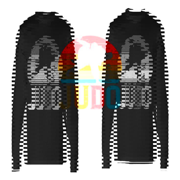 柔道投げ レトロ 日本の格闘技 柔道家 ファイター ギフト 長袖Tシャツ