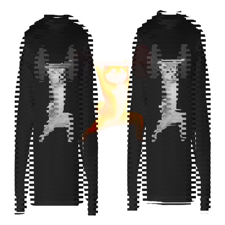 柴犬 イヌ 面白いtシャツ 犬 筋トレ 文字入り メンズ 半袖 服 おもしろグッズ 文字tシャツ ネタ ブラック 長袖Tシャツ