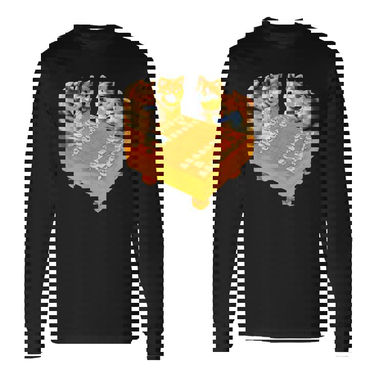 柴犬 将棋 イヌ 面白いtシャツ おもしろ 面白い 服 グッズ ネタ ウケ狙い メンズ 棋士 おもしろグッズ 長袖Tシャツ