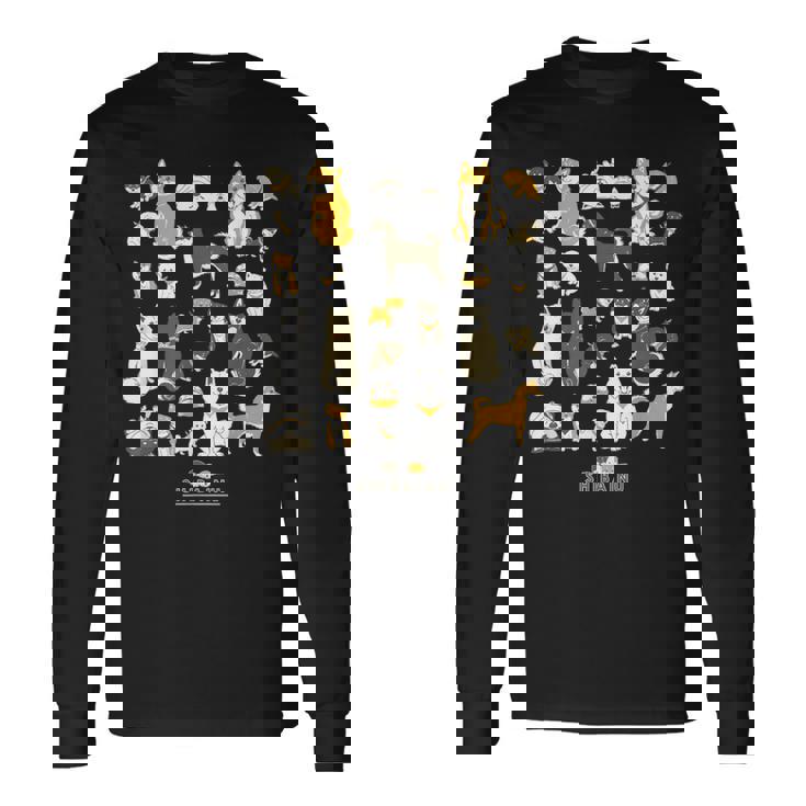 柴犬たくさん 大集合ver かわいい柴犬 柴犬 イラスト 長袖Tシャツ