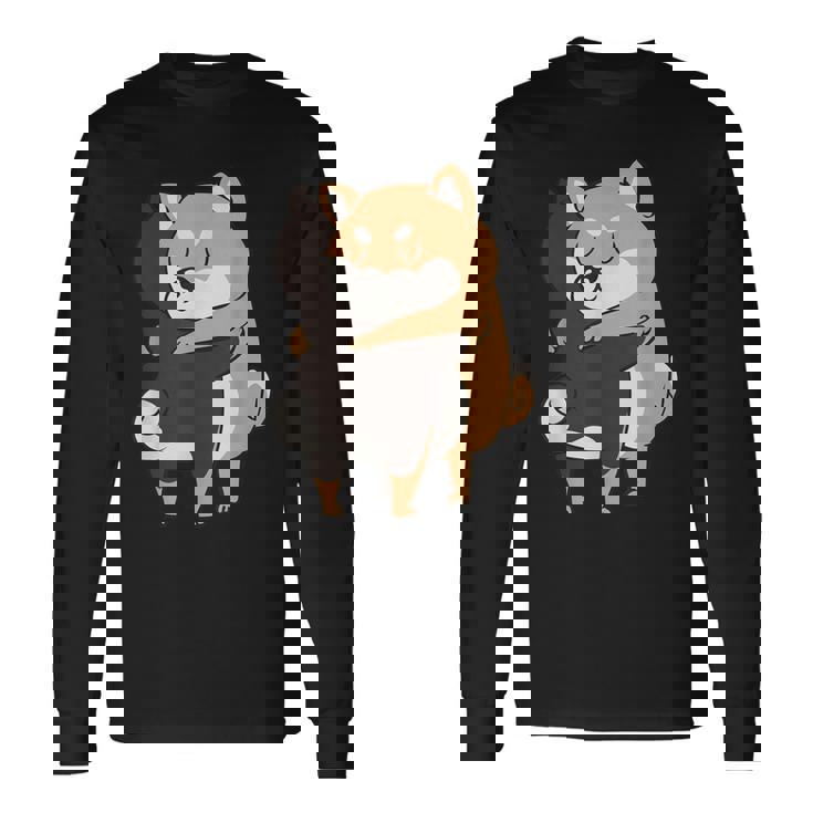 柴犬ハグ 長袖Tシャツ