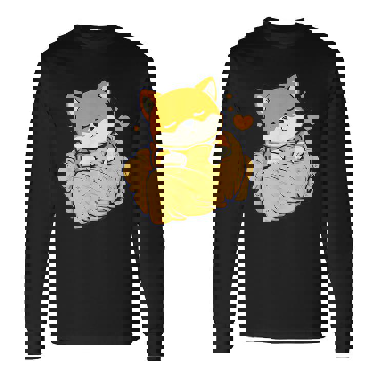 柴犬寝パジャマナイトタイムかわいいグラフィックネグリジェ 長袖Tシャツ