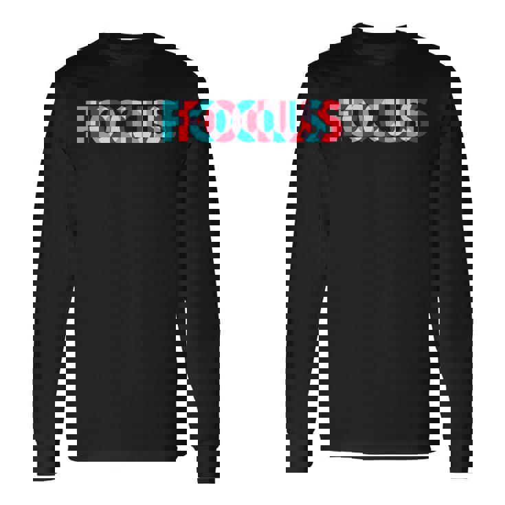 楽しいフォーカスデザイン 錯覚トリッピー 長袖Tシャツ