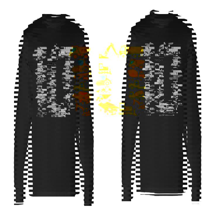 楽しい建設トラック 10歳の誕生日パーティー 男の子 10歳 長袖Tシャツ