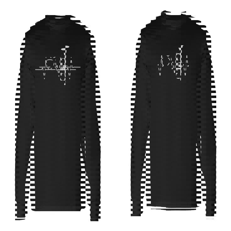 楽器 ミュージックプレーヤー トランペット 抽象トランペット 長袖Tシャツ