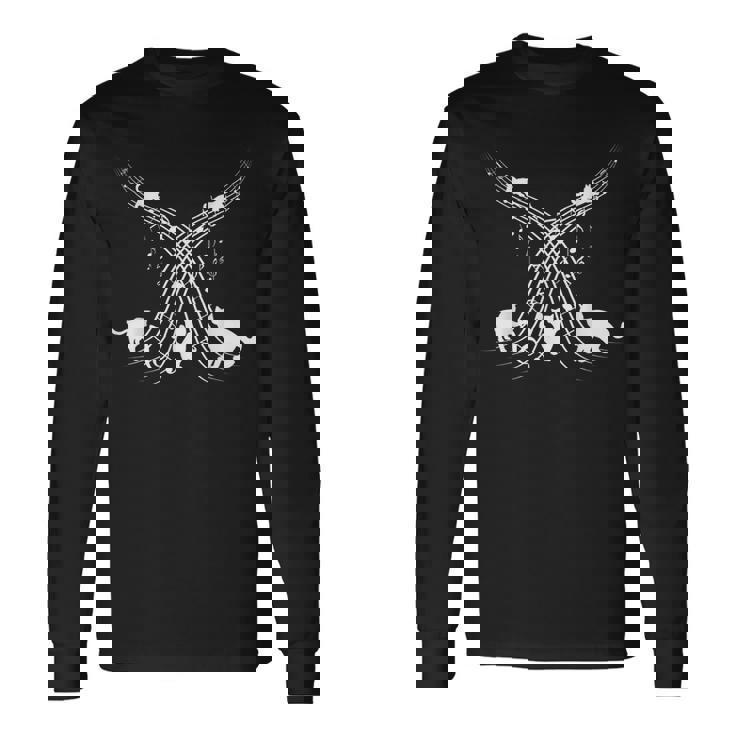 楽譜に猫を奏でる ノート 愛 音楽 長袖Tシャツ ギフトのアイデア