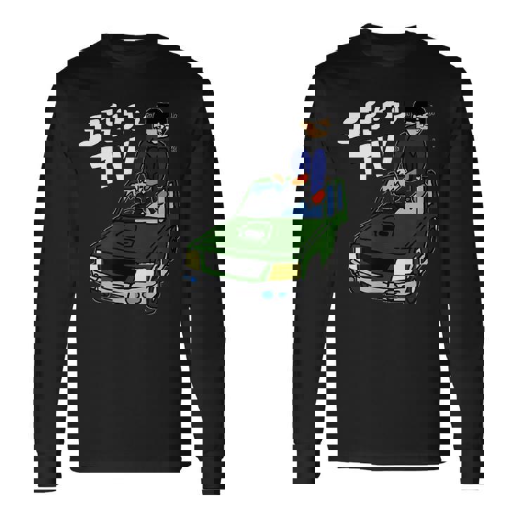 横転した車の屋根を板金するようす 長袖Tシャツ