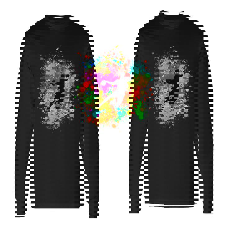 樹脂ボール付きのクールなハンドボールプレーヤー 長袖Tシャツ