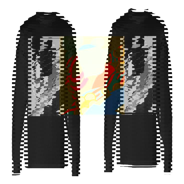 歌舞伎 かぶき 役者 日本美術 浮世絵 役者絵 名取春仙 七世松本幸四郎 梅王 長袖Tシャツ