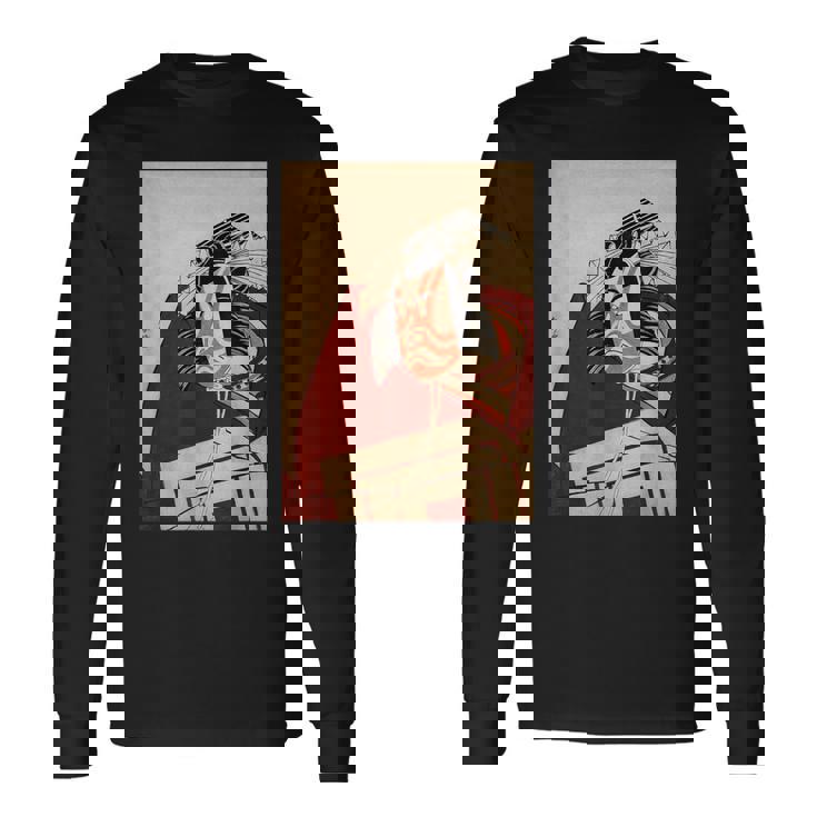 歌舞伎 役者 市川 團十郎 暫 しばらく勝川 春好江戸時代 役者絵 長袖Tシャツ