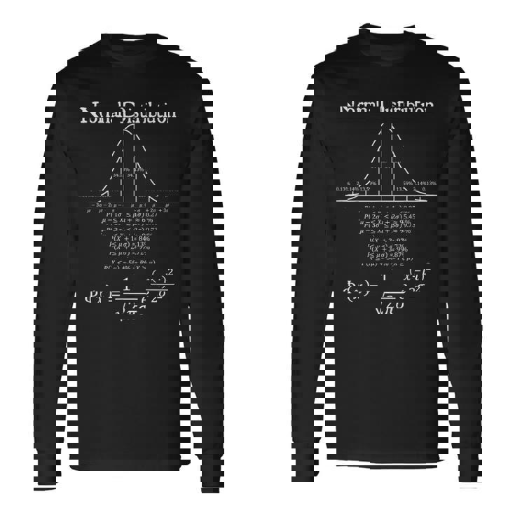 正常分布方程式グラフ統計数学教師 長袖Tシャツ