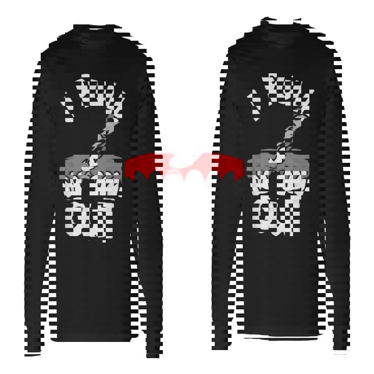 歯科用鉗子を抜く歯医者用器具歯 長袖Tシャツ