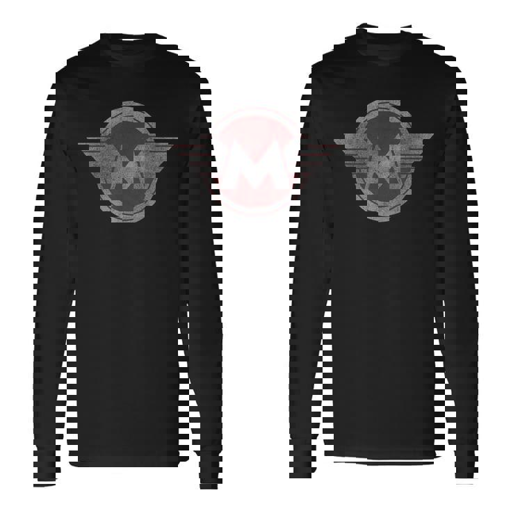 比類のない英国ヴィンテージオートバイバイク燃料タンクロゴ。 長袖Tシャツ