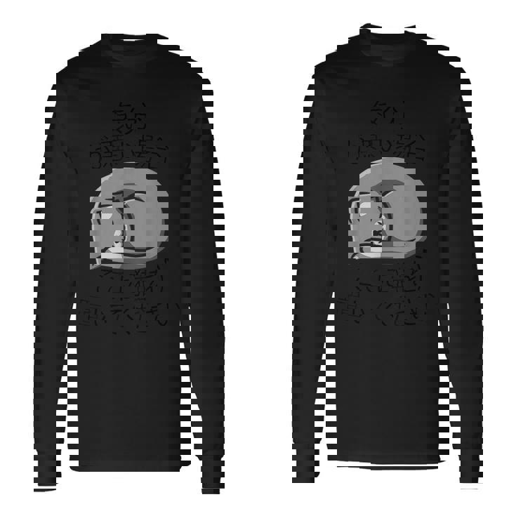 気分が悪い時ここに猫を置いてください 猫のデザイン 長袖Tシャツ