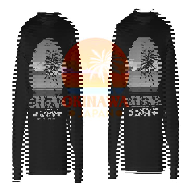 沖縄 Japan ヤシの木 夏休み 日本観光 長袖Tシャツ