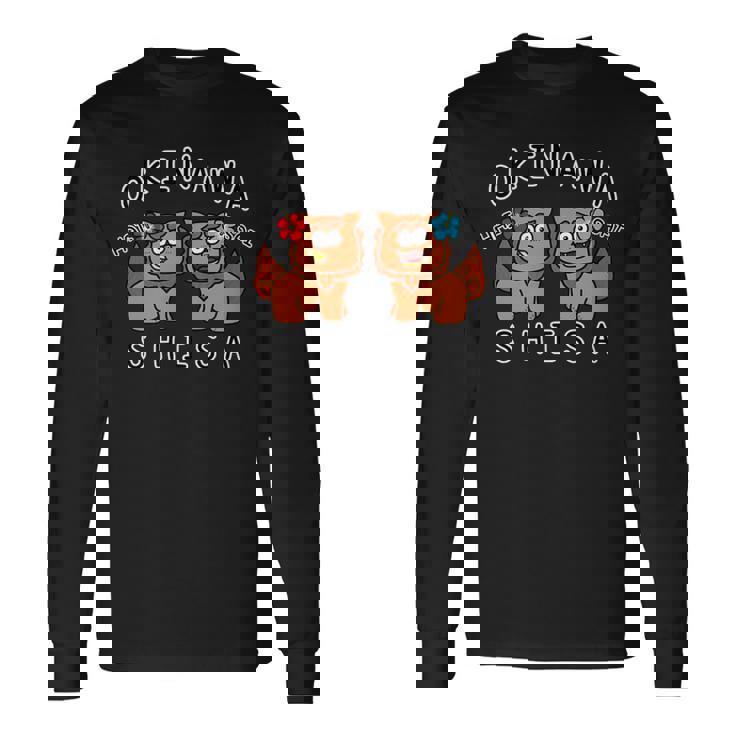 沖縄シーサーさん 長袖Tシャツ