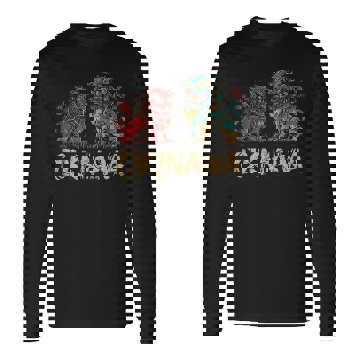 沖縄ジャパン シーサーガーディアンライオンズ 沖縄 日本土産 長袖Tシャツ