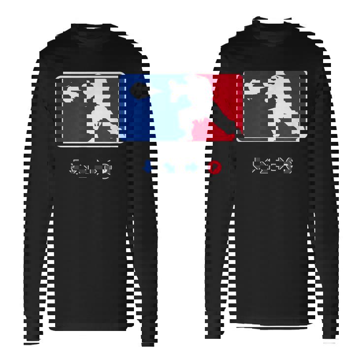 波動拳格闘スポーツリーグ-面白いアーケードゲーマー 長袖Tシャツ ギフトのアイデア