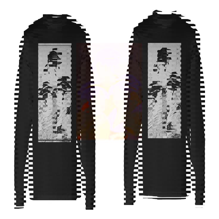 浮世絵 美人 ユーモア アート 絵 漢字 日本 長袖Tシャツ