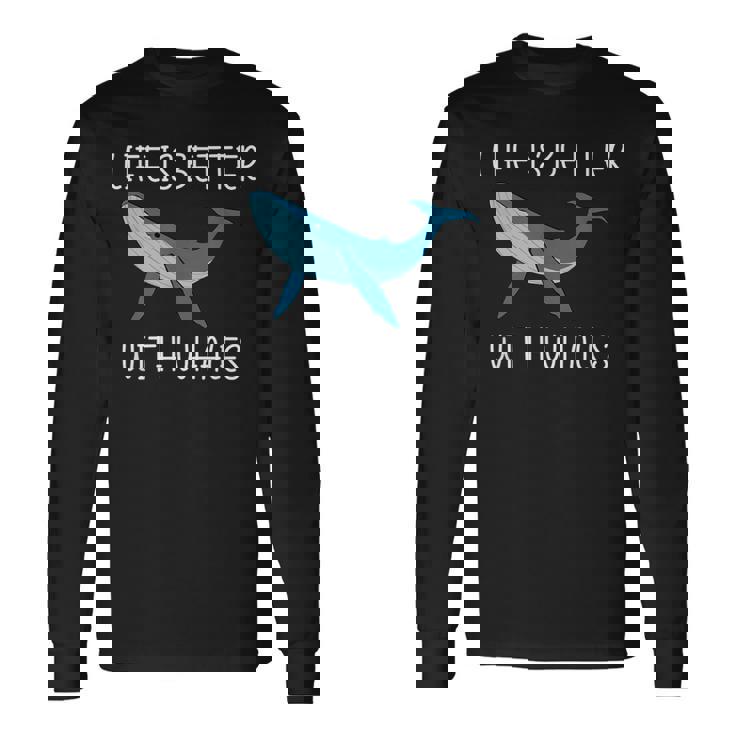 海 自然を愛する人 鯨のいる生活 長袖Tシャツ