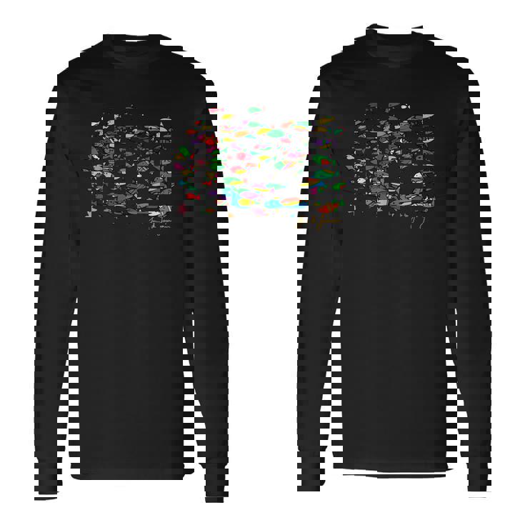 海の中の魚 長袖Tシャツ