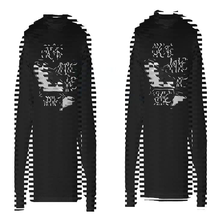 海の動物 シャチ クジラ 海の動物 長袖Tシャツ