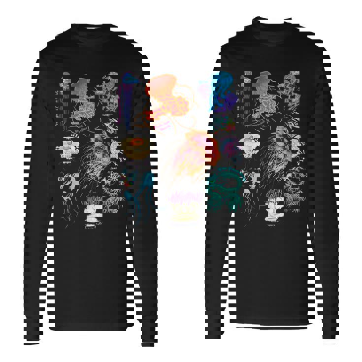 海洋生物クラゲ 長袖Tシャツ