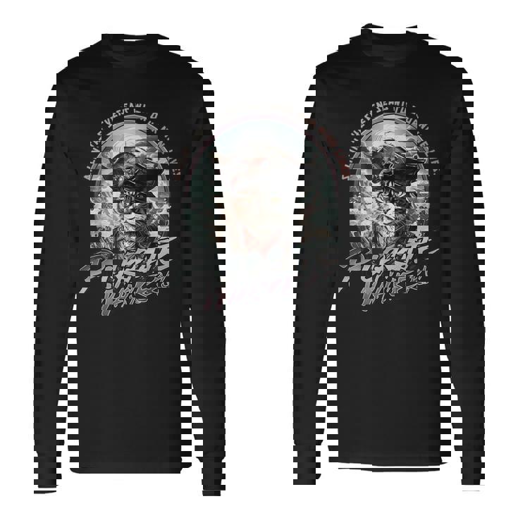 海賊ウィスカーおかしな海賊猫と帆走猫 長袖Tシャツ