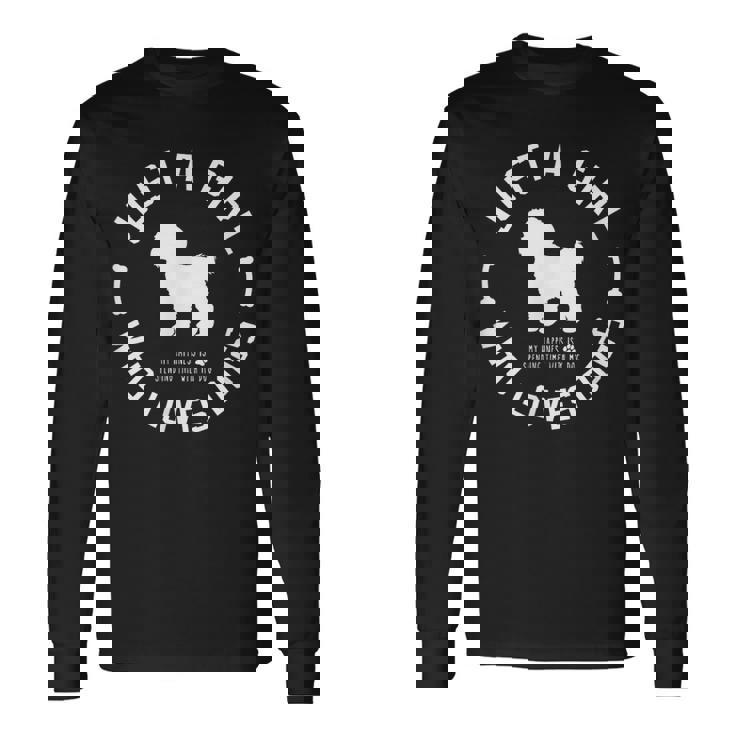 犬 おもしろ おしゃれ イヌ 可愛い プードル トイプードル シルエット 長袖Tシャツ