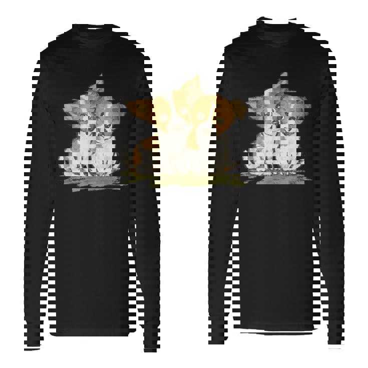 犬 ジャックラッセルテリア いぬ 子犬 ペット かわいい 動物 イラスト 長袖Tシャツ