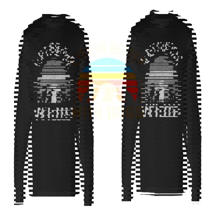 犬と一緒に暮らすのは 長袖Tシャツ