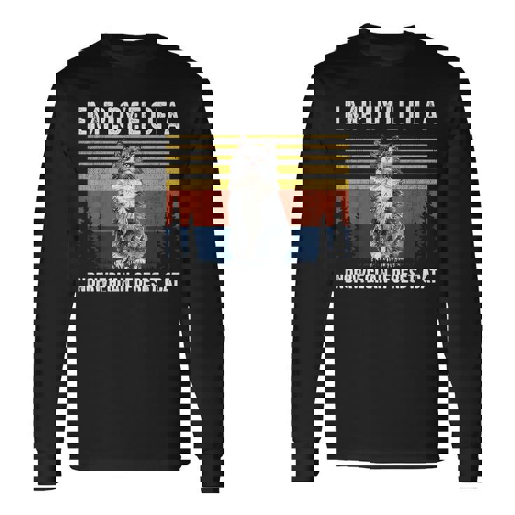 猫 ノルウェージャンフォレストキャットの社員 長袖Tシャツ