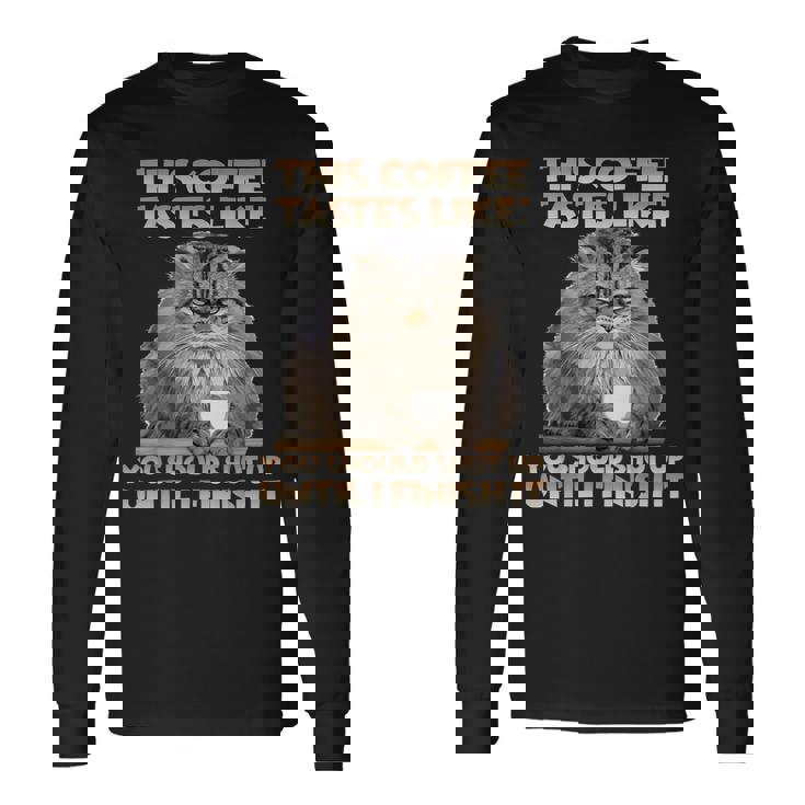 猫 T 朝のイライラとコーヒー愛好家向け T パラス猫 長袖Tシャツ