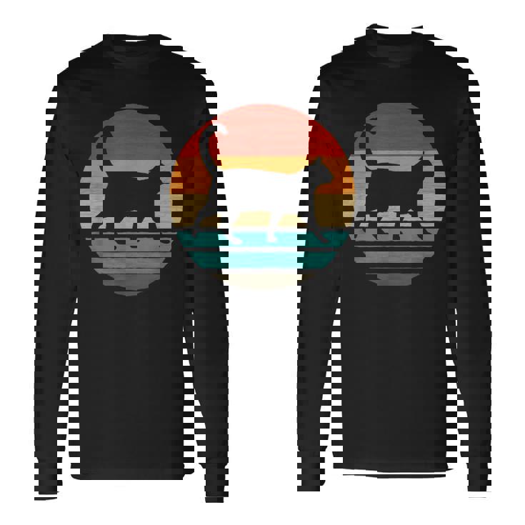 猫 レトロスタイル ビンテージ 長袖Tシャツ